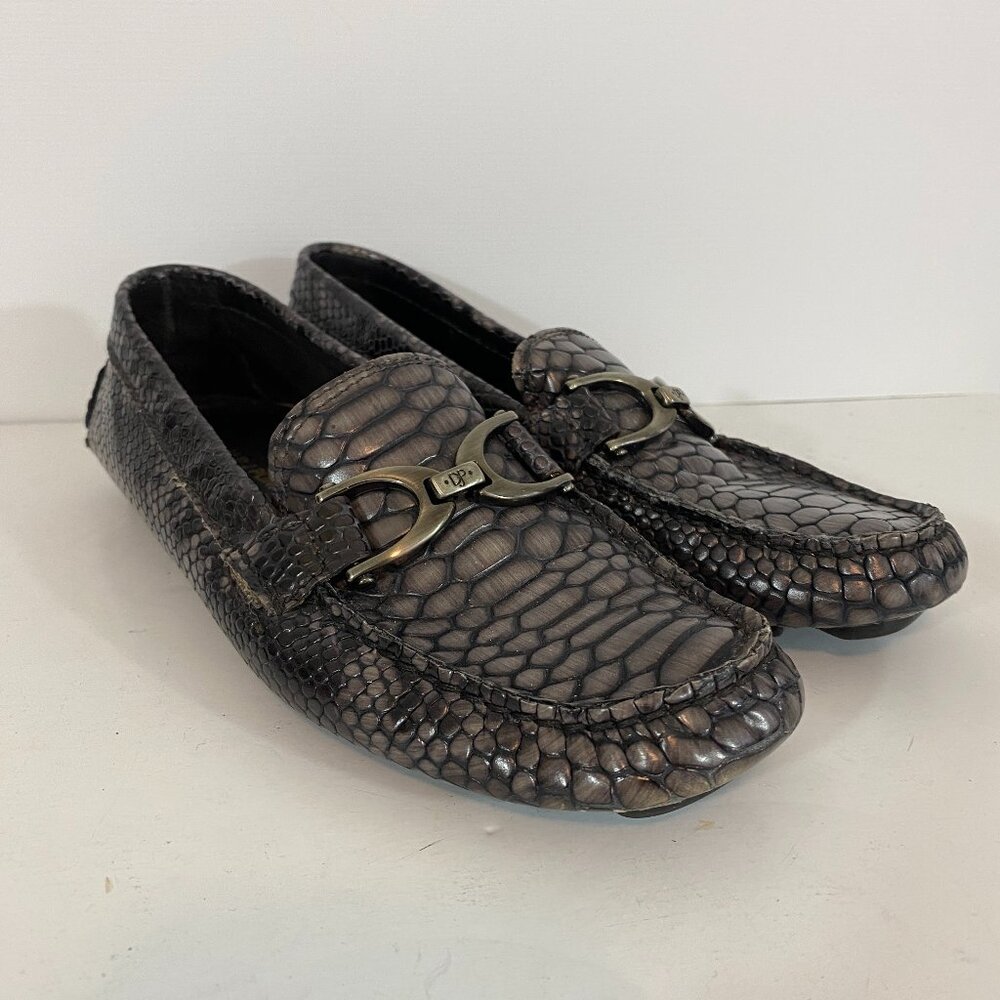 Donald J Pliner Vanda Snake Animal Print Slip On Driving Loafers Womens 7.5